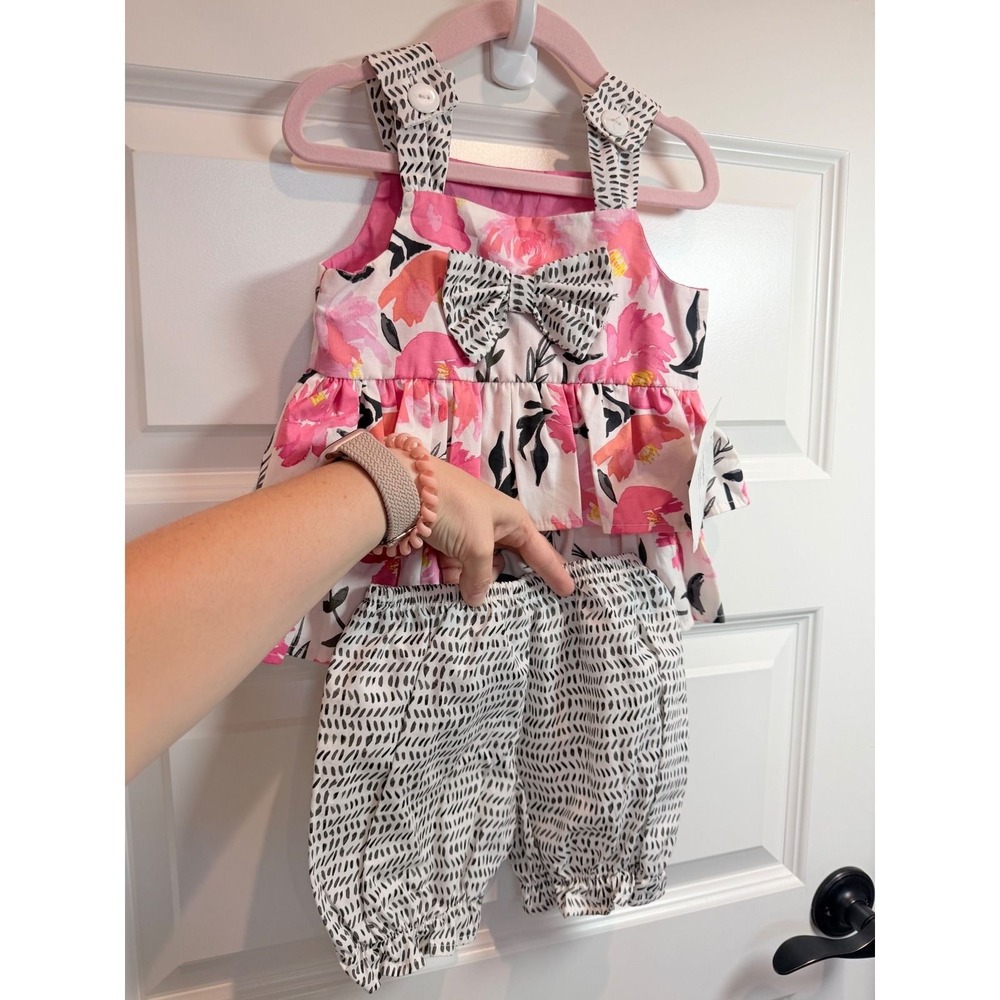 Haute Baby Girls 2T Pretty In Pink Floral Ruffle Bloomer Set FPK02 New With Tags